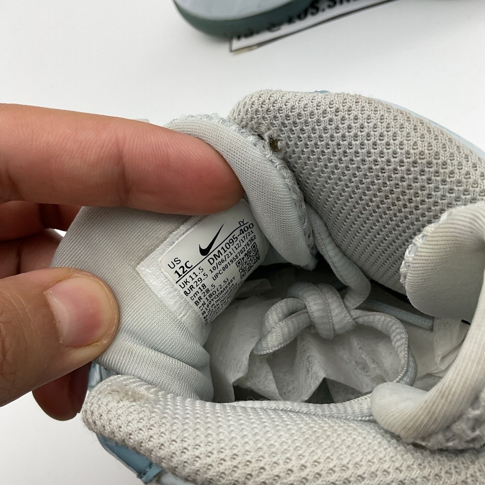 Nike Kids White & Light Blue Foamposite Sneakers - Picture 8 of 8
